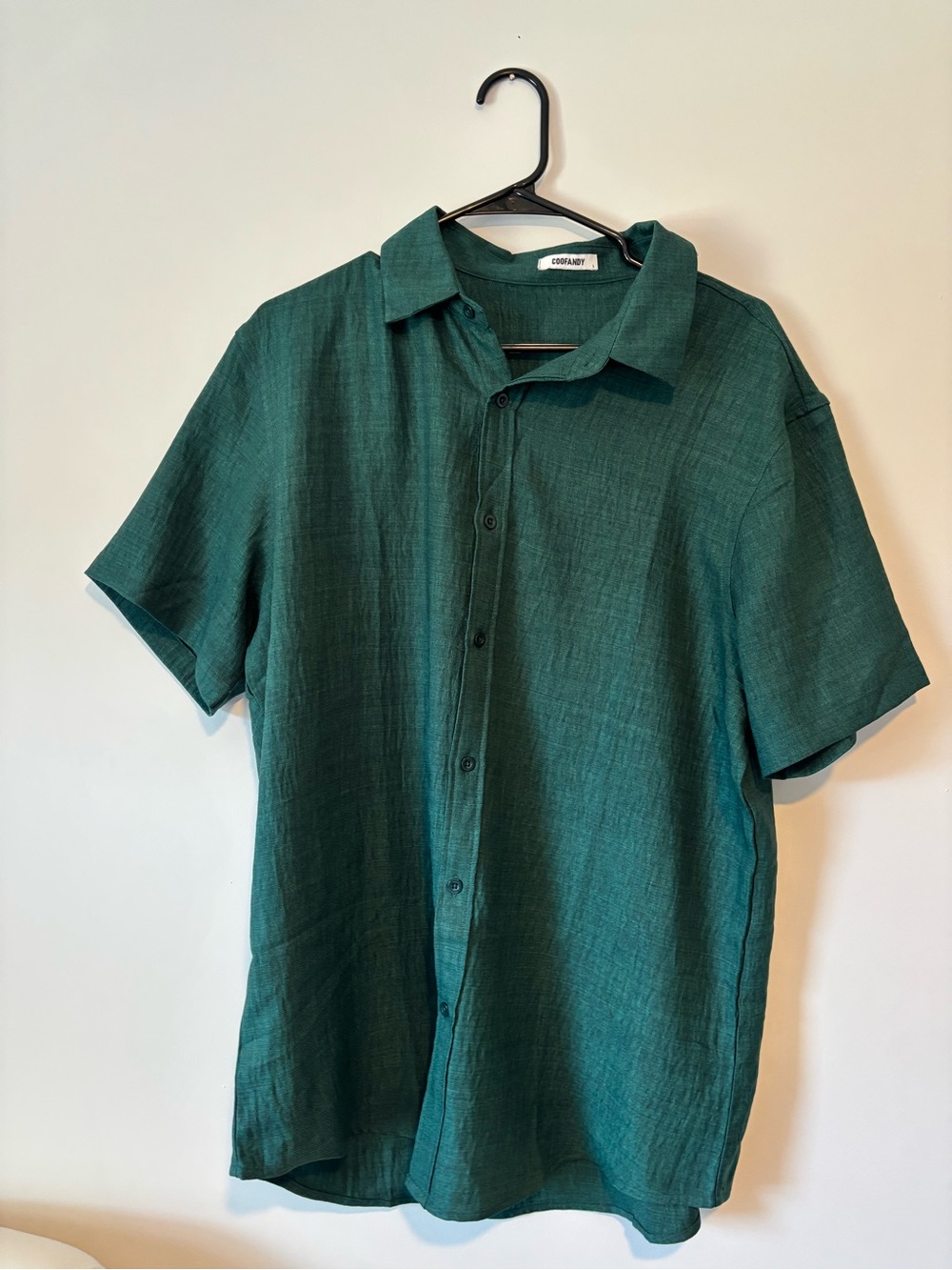 Short Sleeve Button-Up Shirt - Green